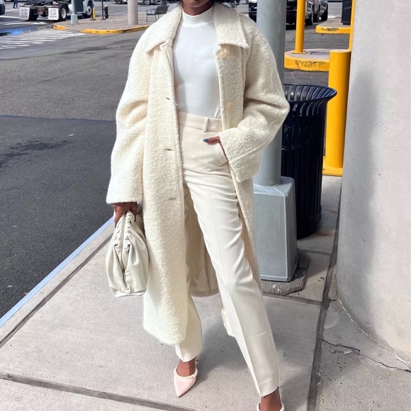 Acne Studios Teddy Coat in Ecru Beige 34 - Picture 7 of 10